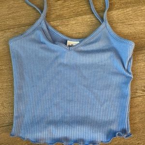 Tillys sky blue cropped tank top